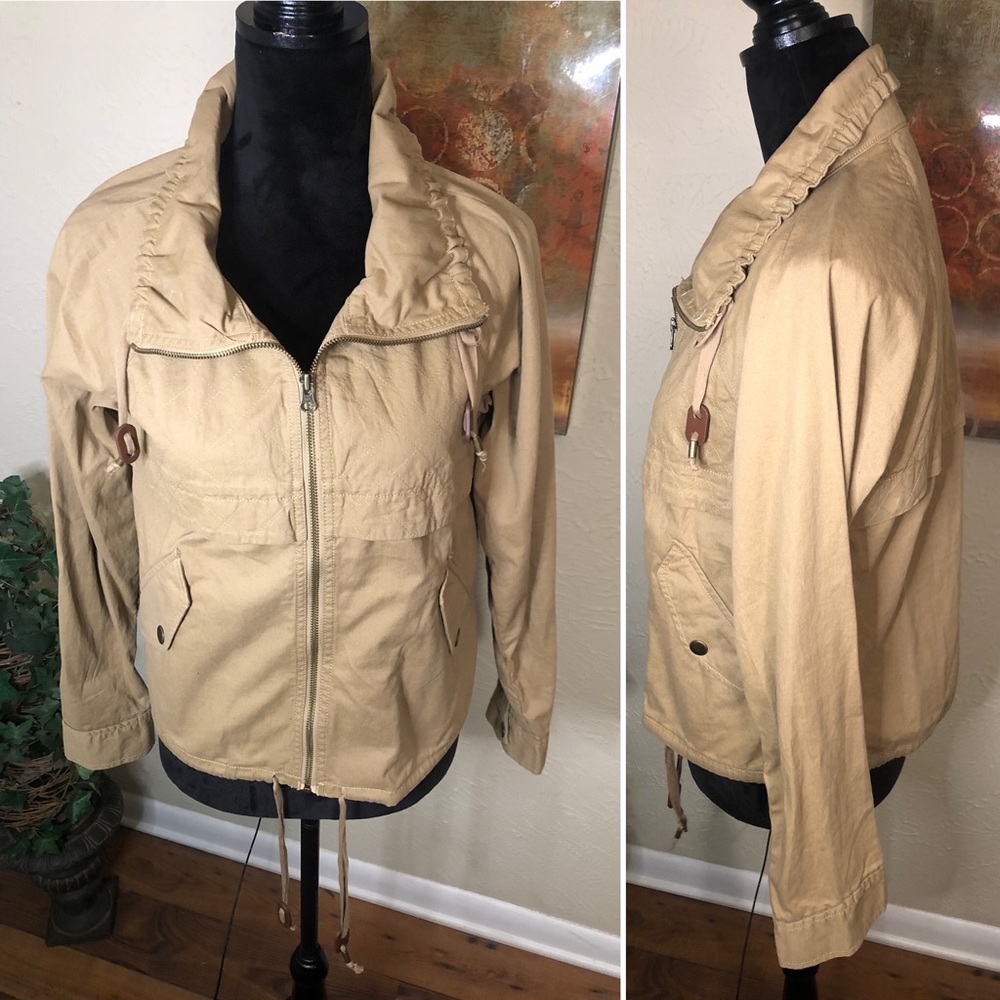 Ann Taylor LOFT Autumn Anorak Khaki Tan Jacket XS